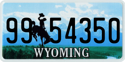 WY license plate 9954350