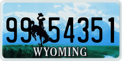 WY license plate 9954351