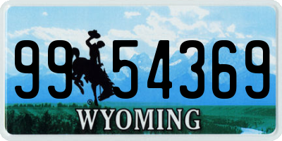 WY license plate 9954369