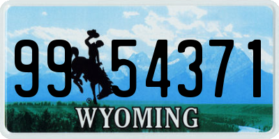 WY license plate 9954371