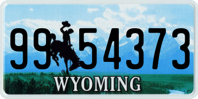 WY license plate 9954373