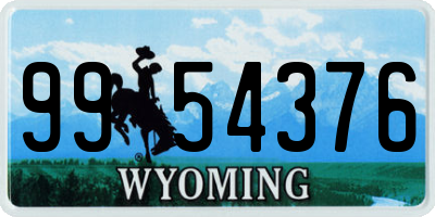 WY license plate 9954376