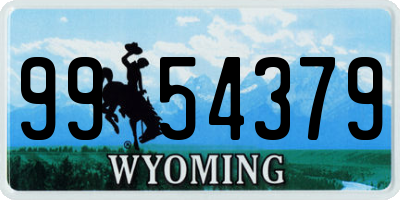 WY license plate 9954379