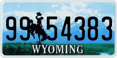 WY license plate 9954383