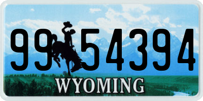 WY license plate 9954394