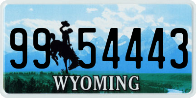 WY license plate 9954443