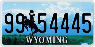 WY license plate 9954445