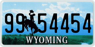 WY license plate 9954454