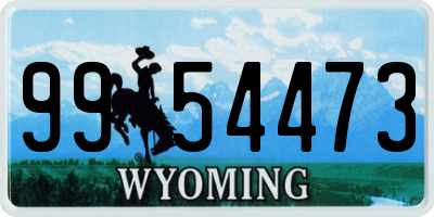 WY license plate 9954473