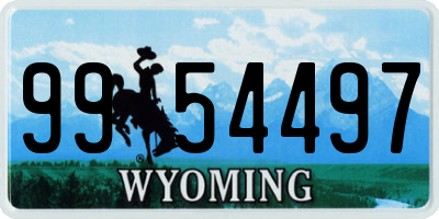 WY license plate 9954497