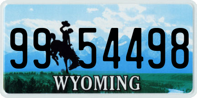 WY license plate 9954498