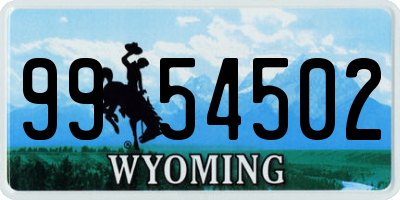 WY license plate 9954502