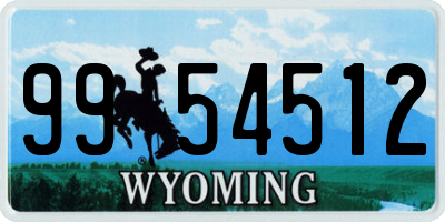 WY license plate 9954512