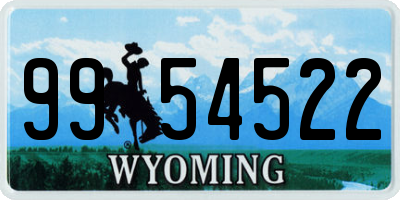 WY license plate 9954522