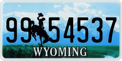 WY license plate 9954537