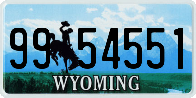 WY license plate 9954551