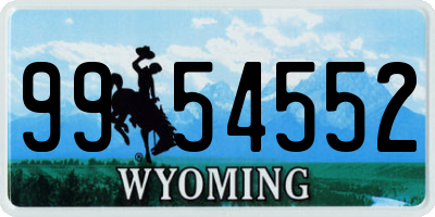 WY license plate 9954552
