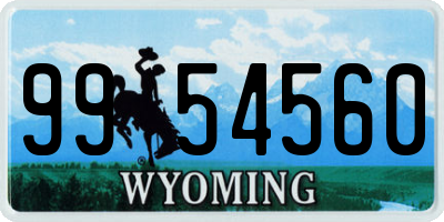 WY license plate 9954560