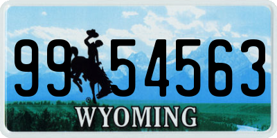 WY license plate 9954563