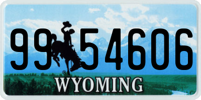 WY license plate 9954606