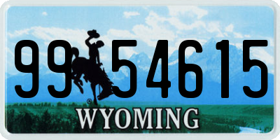 WY license plate 9954615