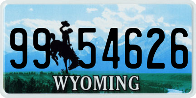 WY license plate 9954626