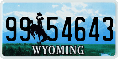 WY license plate 9954643