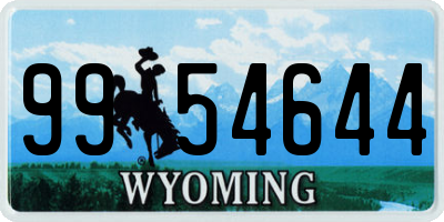 WY license plate 9954644