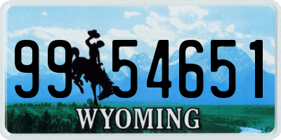 WY license plate 9954651