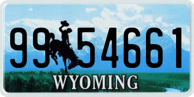 WY license plate 9954661