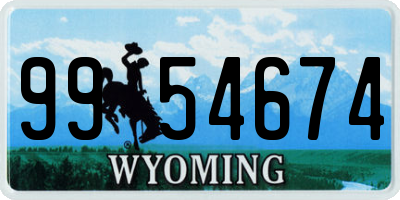 WY license plate 9954674