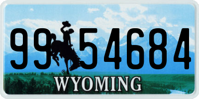 WY license plate 9954684