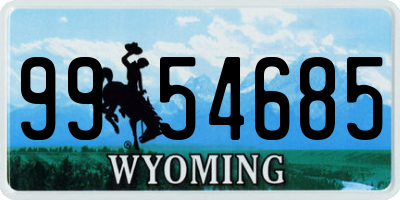WY license plate 9954685