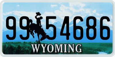 WY license plate 9954686