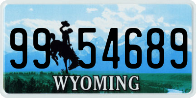 WY license plate 9954689
