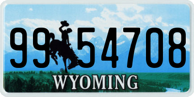 WY license plate 9954708