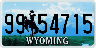 WY license plate 9954715