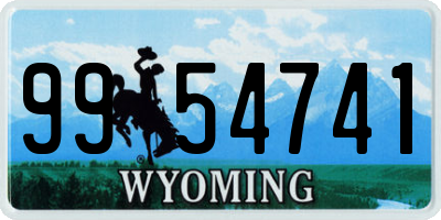 WY license plate 9954741