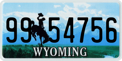 WY license plate 9954756