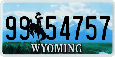 WY license plate 9954757