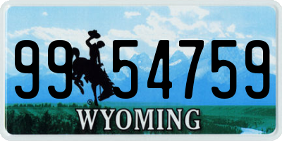 WY license plate 9954759