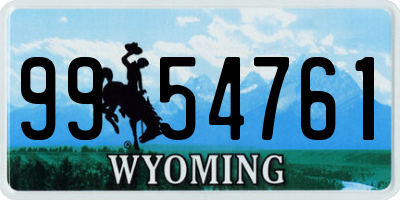 WY license plate 9954761
