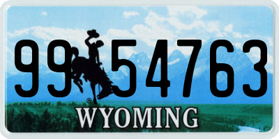 WY license plate 9954763