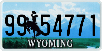 WY license plate 9954771