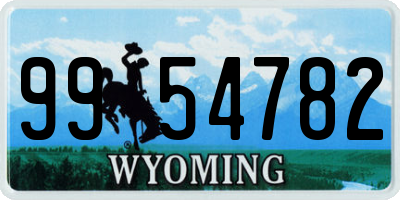 WY license plate 9954782