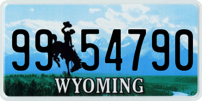 WY license plate 9954790