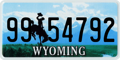 WY license plate 9954792