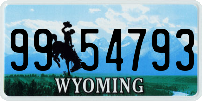 WY license plate 9954793