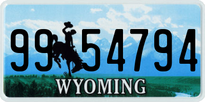 WY license plate 9954794