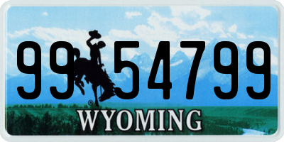 WY license plate 9954799